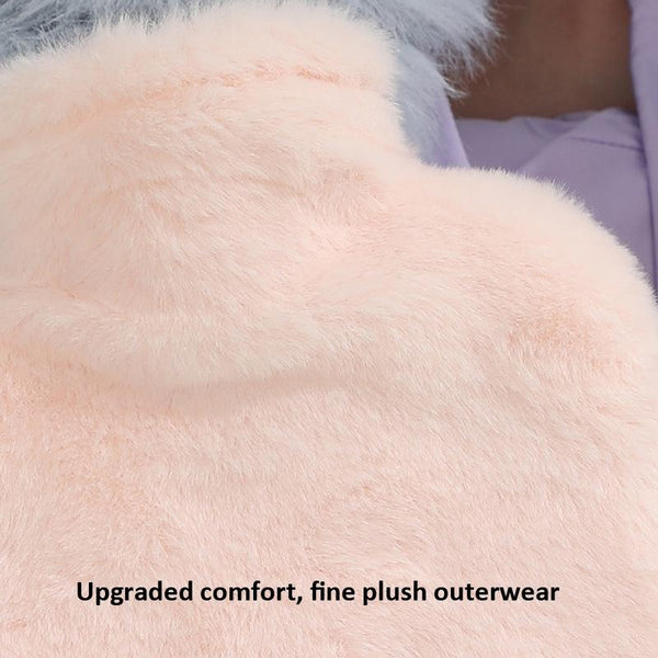 1L Hot Water Bag Dual Hands Plush Cute Hand Warmer, Style: Pink Bunny