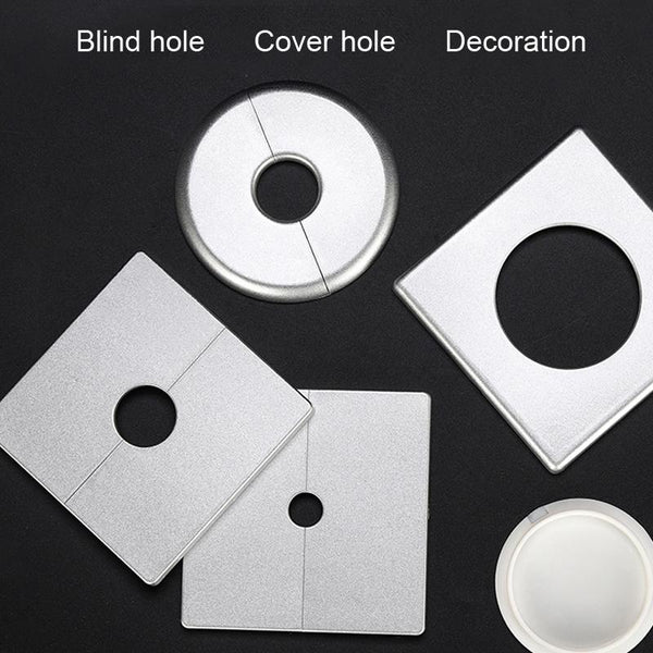 Square Air Conditioning Hole Decoration Cover Wall Hole Plug, Style: 9cm Silver