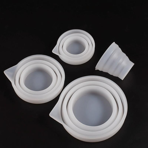 5pcs 100ml Folding DIY Epoxy Measuring Cup Silicone Mold Candle Plaster Glue Mixing Cup