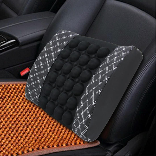 12V Four Season Chemical Fiber Wrapping Lumbar Seat Relaxation Waist Support Cushion for Car Office Family (White)