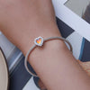 BSC737 S925 Sterling Silver Illusion Heart Charm Beads Glass Bracelet Beads