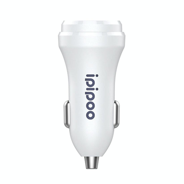 ipipoo XP-1 Dual USB Car Fast Charging Charger with Android Line (White)