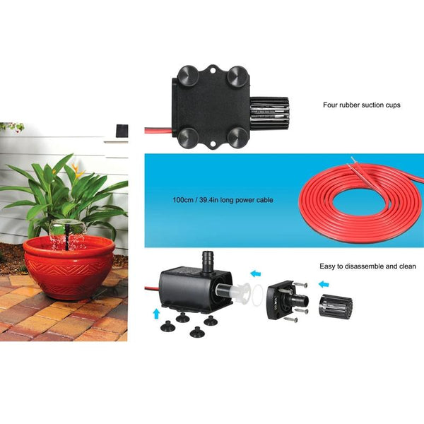 DC12V Solar Micro Brushless Cold Water Circulating Fountain Water Pump, Model: QR50E