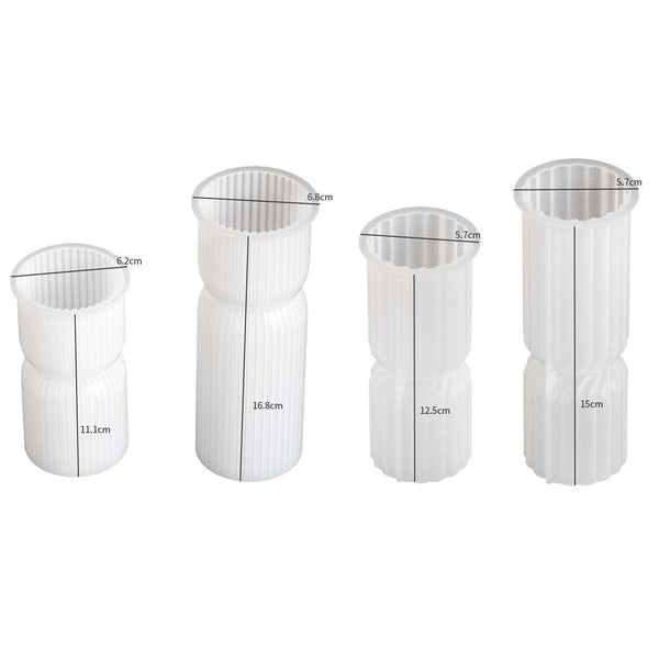 DIY Geometric Cylinder Vertical Stripe Candle Silicone Mold Resin Ornaments Mold, Spec: 001