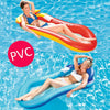 Adult Floating RowLounge Chair Water Toy Inflatable Bed with Armrest Hammock Back, Size: 160 x 90cm(Noble Blue)