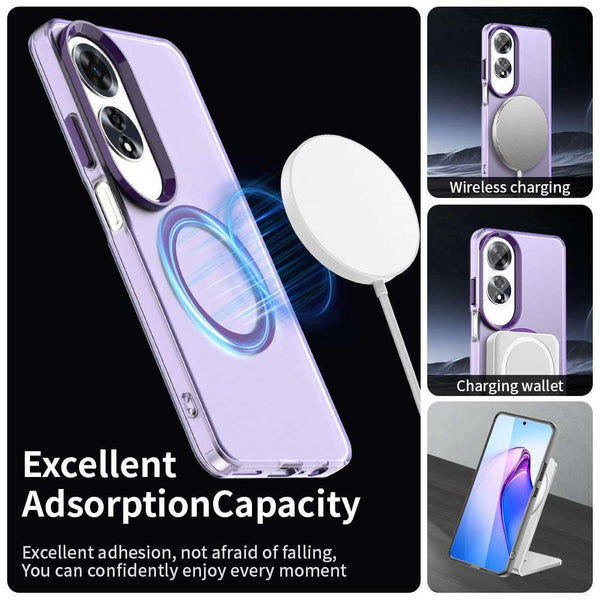 For OPPO A60 Global Candy Magsafe PC Hybrid TPU Phone Case(Purple)