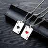 OPK 1542 Titanium Steel Men Necklace Personality Poker Pendant, Color: Red With Chain
