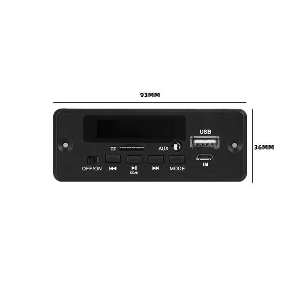 12V Folder Play With Power Amplifier MP3 Decoding Board With Recording Call Loss Motherboard With Bluetooth(Black)
