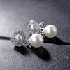 1201 Long Silver Baroque Earrings Pearl Ear Clip Women Without Ear Piercing