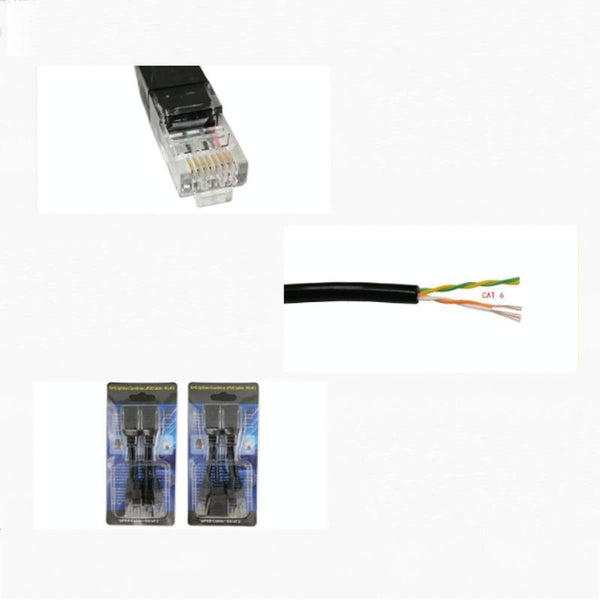 2 Sets RJ45 Network Signal Splitter Upoe Separation Cable, Style:U-03 2 Crystal Heads + 2 Female