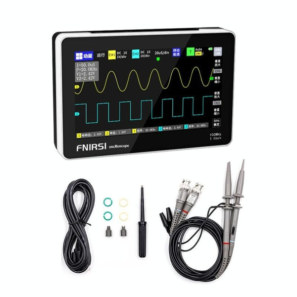 FNIRSI 1013D 1GS Sampling Dual Channel 100M Bandwidth Digital Oscilloscope, US Plug(English)