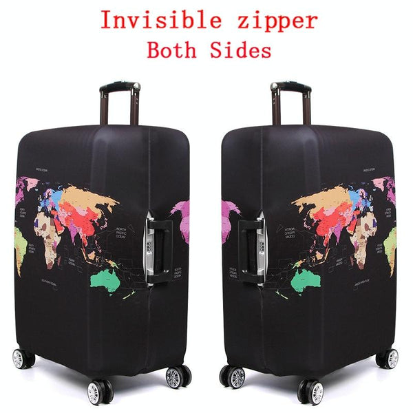 Travel Luggage Cover Suitcase Dustproof Scratch-proof Protection Elastic Sleeve, Size:M Size 22 to 24 inch(World Map)