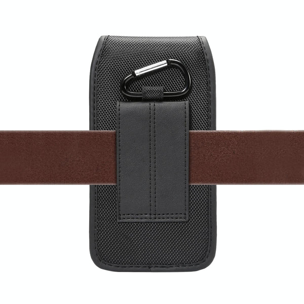 For 4.7-5.3 inch Universal Nylon Cloth Mobile Phone Waist Bag with Card Slot(Black)