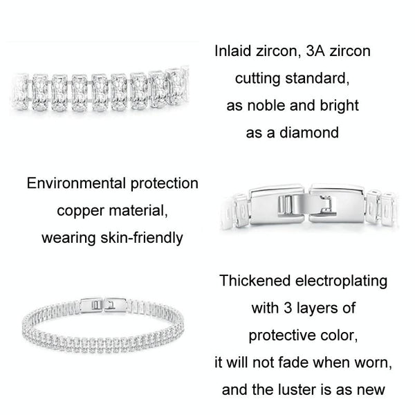 YIB055-19LVT Sparkling Cubic Zirconia Bracelet Gold Plated Copper Jewelry