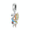 SCC2444 Sterling Silver S925 Phoenix Bracelet Beads Longevity Bird Zircon Pendant