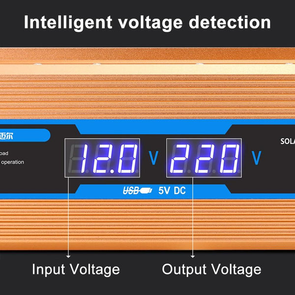 Carmaer Modified Sine Wave 60V to 220V 2200W Car Multi-function Double Digital Display Inverter Household Power Converter