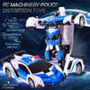1023 4 Channels Remotely Deformed Car Toy Car(Blue)