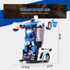 1023 4 Channels Remotely Deformed Car Toy Car(Blue)