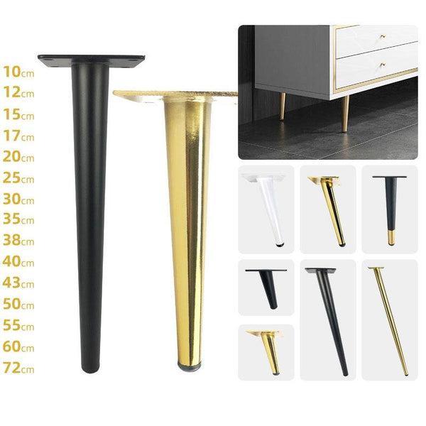 LH-ZT-0001 Cone Round Tube Furniture Support Legs, Style: Oblique Cone Height 38cm(Matte Black)