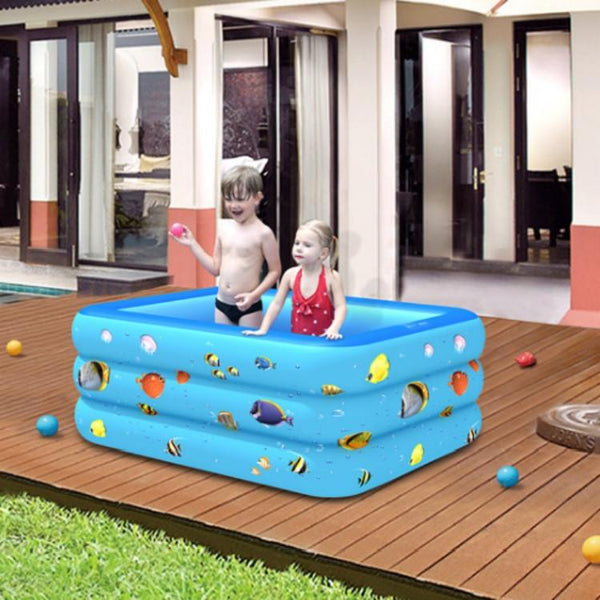 Household Indoor and Outdoor Aerospace Pattern Baby Square Inflatable Swimming Pool, Size:120 x 85 x 35cm