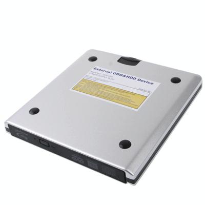 USB 3.0 Aluminum Alloy Portable DVD / CD Rewritable Blu-ray Drive for 12.7mm SATA ODD / HDD, Plug and Play(Silver)