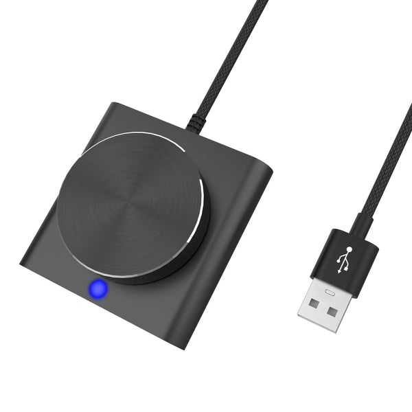 USB Computer Volume Adjuster Multimedia Audio Line Controller Speaker Knob Switch(Black)