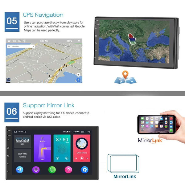 A2798 9 Inch Android WiFi 2+32G Central Control Large screen Universal Car Navigation Reversing Video Player, Style:Standard+AHD Camera