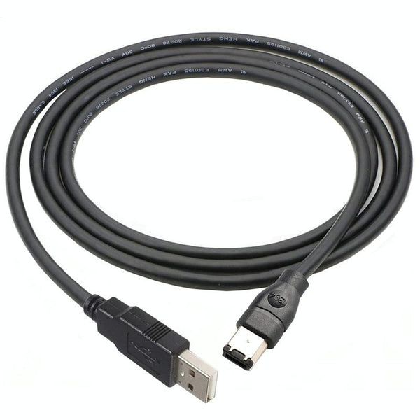 JUNSUNMAY Firewire IEEE 1394 6 Pin Male to USB 2.0 Male Adaptor Convertor Cable Cord, Length:4.5m