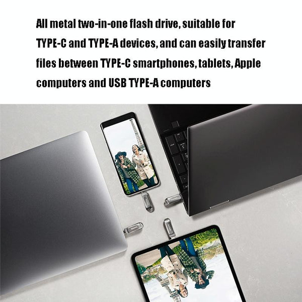 SanDisk Type-C + USB 3.1 Interface OTG High Speed Computer Phone U Disk, Colour: SDDDC4 Silver Metal Shell, Capacity: 128GB