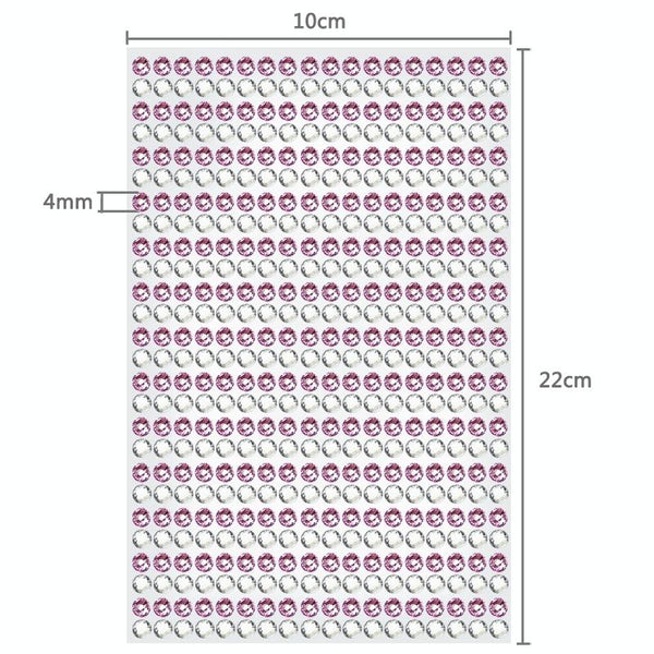 4mm Glitter Crystal Diamond Decoration / Shining Rhinestone Sticker for Car Sticker & Cell Phone Ornament(Pink White)