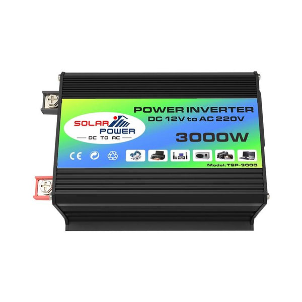 Tang I Generation 12V to 220V 3000W Modified Square Wave Intelligent Car Power Inverter with Dual USB(Black)