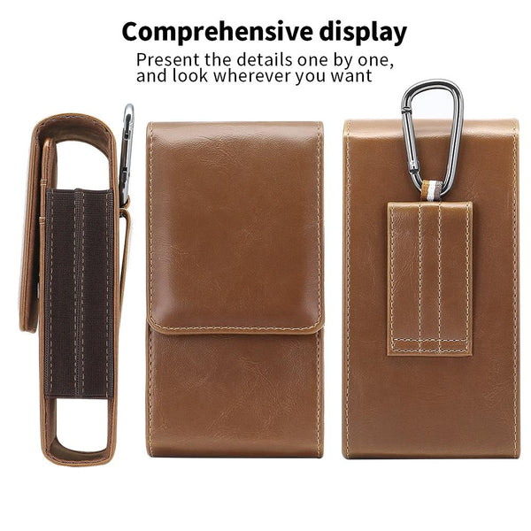 For Phones Below 6.7 inches Multifunctional Vertical Magnetic Flip Phone Waist Bag(Black)