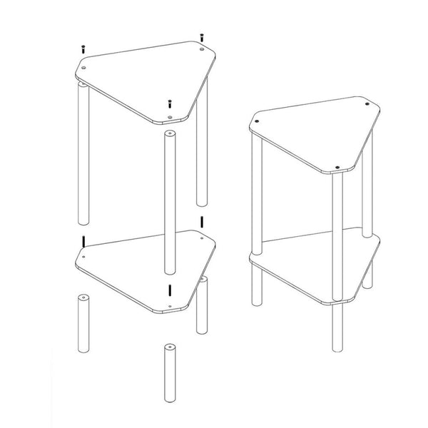 Acrylic Polygon Dual Layer Table Bedside Storage Rack(Transparent)