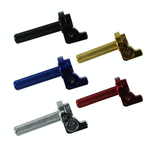 Motorcycle Off-Road Vehicle Modified CNC Handle Throttle Clamp Hand Grip Big Torque Oil Visual Throttle Accelerator(Silver)