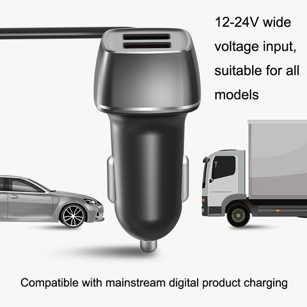 One For Four Car Charger QC3.0 Fast Charge 4USB Car Front And Rear Seat Car Charger, Style: Upgraded Edition