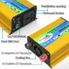 Tang I Generation 12V to 220V 3000W Modified Square Wave Intelligent Car Power Inverter with Dual USB(Yellow)
