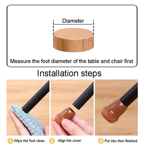 1 inch Medium 8pcs /Set Round Table And Chair Leg Covers For Tiles/Wooden Floors Furniture Protectors(Dark Brown)