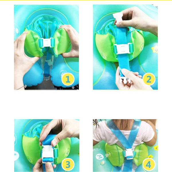 Cooldy Infant and Children Swimming Ring Swimming Supplies Inflatable Life Buoy, Inner diameter After Inflation:S, Size:S (Green)