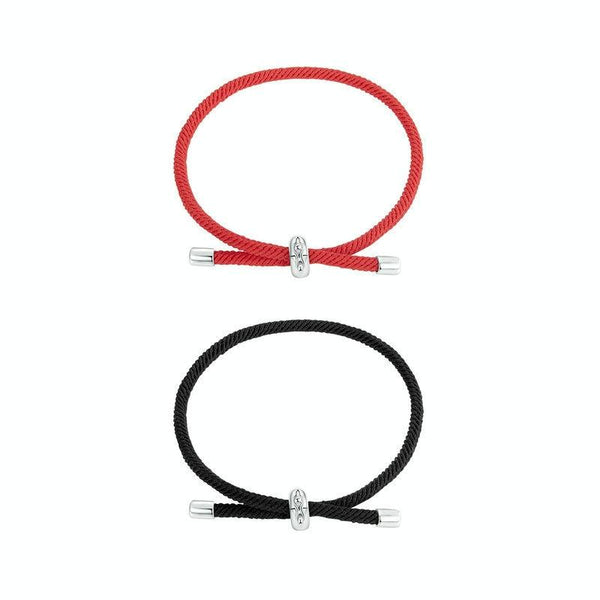 S925 Sterling Silver Platinum-plated Adjustable Basic Braided Bracelet(SCB268-BK)