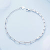 BSB101 Sterling Silver S925 Simple Round Ring White Gold Plated Zircon Bracelet