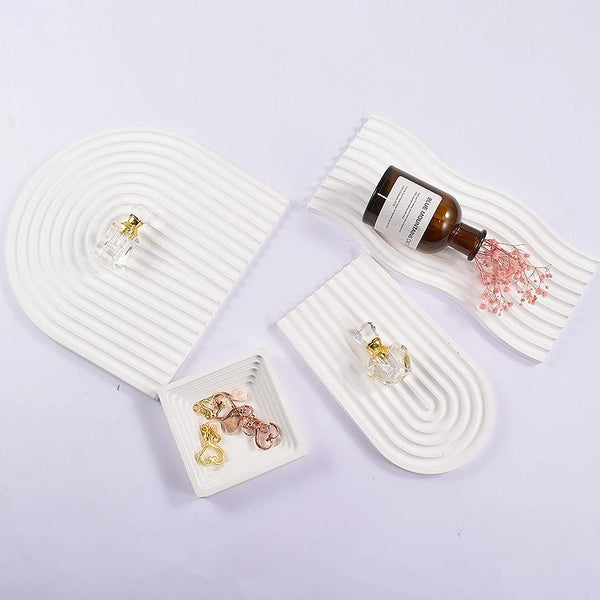 Epoxy Resin Mold Gypsum Candle Stand Arch Storage Tray Silicone Mold, Spec: U Shape Small