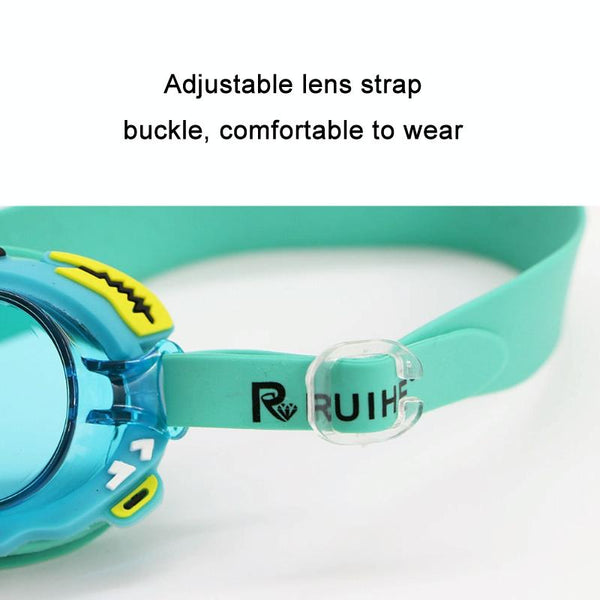 RUIHE Children Cute Cartoon Waterproof Anti-Fog Swimming Goggles(Orange)