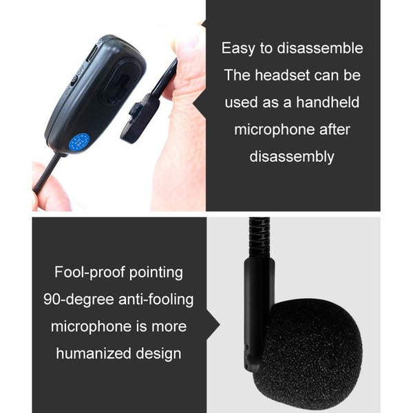 One For Two Outdoor Wireless Microphone Audio Headset Amplifier Loudspeaker(Black)