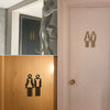 2 PCS Acrylic Toilet Symbol Adhesive Backed Bathroom Toilet Door Sign for Hotel(Silver)