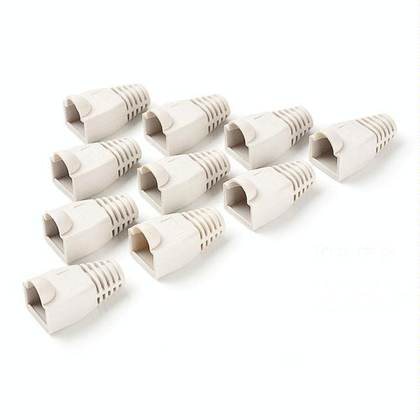 Network Cable Boots Cap Cover for RJ45, White (100 pcs in one packaging , the price is for 100 pcs)(White)