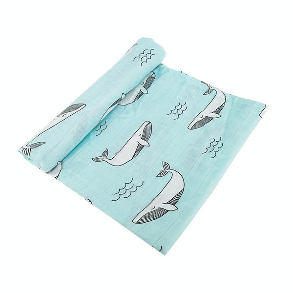 Cartoon Baby Soft Gauze Quilt Swaddle Cotton Bath Towel 117 X 117cm, Style:  Big Whale