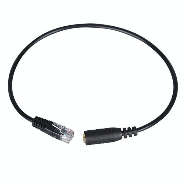 3.5mm Jack to RJ9 PC / Mobile Phones Headset to Office Phone Adapter Convertor Cable, Length: 32cm(Black)