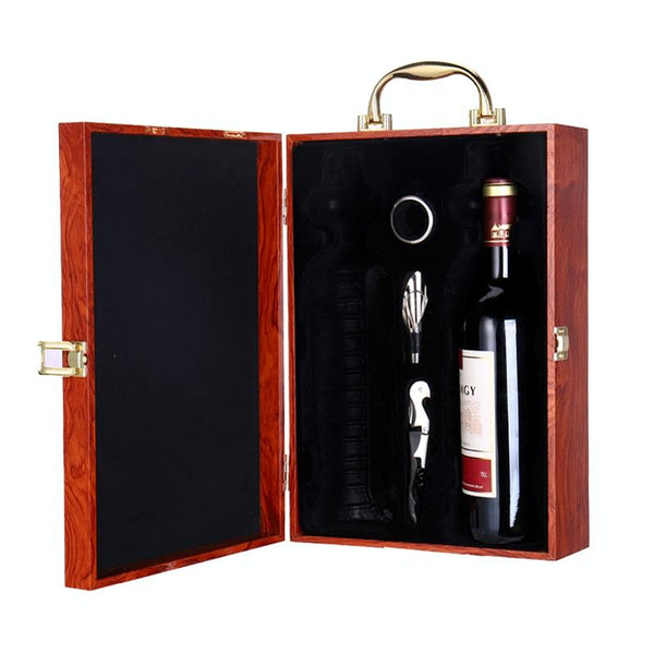 Double Piano Finish Red Wine Box Wooden Packing Case Wine Gift Box With Tools(Rosewood)