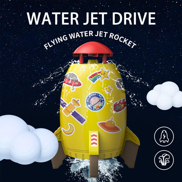 Rotating Sprinkler Flying Children Water Toys, Color: Yellow Rocket + Joint