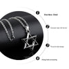 1102 Stainless Steel Necklaces Men Six Pointed Star Pendant, Style: Pendant+Chain